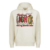 Oatmeal Heather christmas lights are my favorite color Premium Hoodie - MaliasSmallBusiness