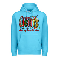 Ocean Blue christmas lights are my favorite color Premium Hoodie - MaliasSmallBusiness