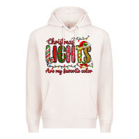 Pale Pink christmas lights are my favorite color Premium Hoodie - MaliasSmallBusiness