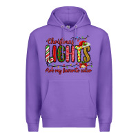 Purple christmas lights are my favorite color Premium Hoodie - MaliasSmallBusiness