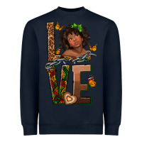 Navy love melanin Heavyweight Sweatshirt - texasbilliewilder