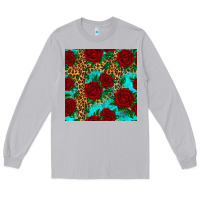 Moon Dust leopard roses seamless pattern Long Sleeve Tee - HRA Design Shop