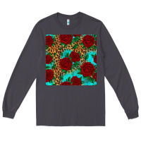 Smoke leopard roses seamless pattern Long Sleeve Tee - HRA Design Shop