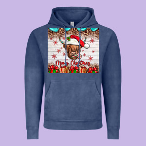 Merry Christmas Cow Vintage Hoodie Designed By Jahusdesignshop