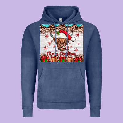 Merry Christmas Cow Vintage Hoodie Designed By Jahusdesignshop