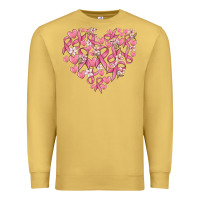 Antique Gold breast cancer awareness heart Premium Sweatshirt - MaliasSmallBusiness
