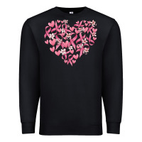 Black breast cancer awareness heart Premium Sweatshirt - MaliasSmallBusiness