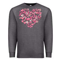 Charcoal Heather breast cancer awareness heart Premium Sweatshirt - MaliasSmallBusiness