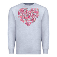Heather Grey breast cancer awareness heart Premium Sweatshirt - MaliasSmallBusiness