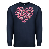 Navy breast cancer awareness heart Premium Sweatshirt - MaliasSmallBusiness