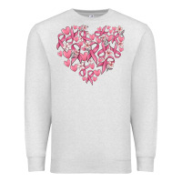Oatmeal Heather breast cancer awareness heart Premium Sweatshirt - MaliasSmallBusiness