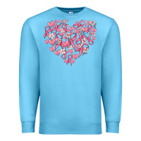Ocean Blue breast cancer awareness heart Premium Sweatshirt - MaliasSmallBusiness