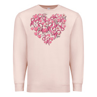 Pale Pink breast cancer awareness heart Premium Sweatshirt - MaliasSmallBusiness