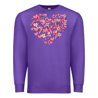 Purple breast cancer awareness heart Premium Sweatshirt - MaliasSmallBusiness