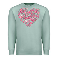 Seafoam breast cancer awareness heart Premium Sweatshirt - MaliasSmallBusiness