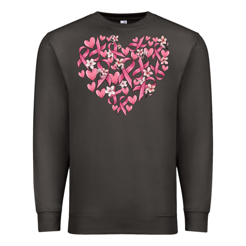 Breast Cancer Awareness Heart Premium Sweatshirt by MaliasSmallBusiness | Teevron