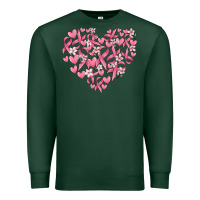 Sports Green breast cancer awareness heart Premium Sweatshirt - MaliasSmallBusiness