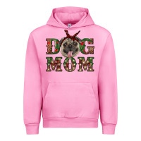 Fuchsia Pink Christmas Dog Mom Urban Hoodie - RanaPortraitStore