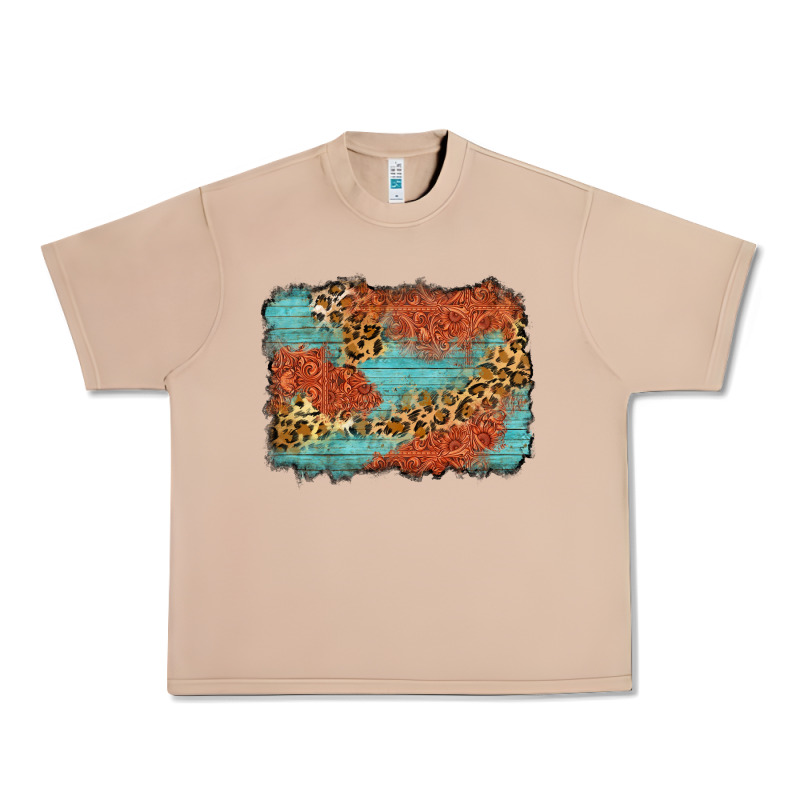 Western Leopard Tooled Leather Background Urban Heavy Tee by Zillion Design Studio | Teevron