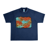 Navy western leopard tooled leather background Urban Heavy Tee - Zillion Design Studio