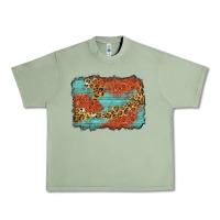 Oil Green western leopard tooled leather background Urban Heavy Tee - Zillion Design Studio