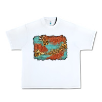 White western leopard tooled leather background Urban Heavy Tee - Zillion Design Studio