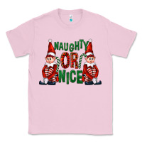 Bubblegum Pink Naughty or nice christmas elfs Classic Tee - FaDigitalArtStudio