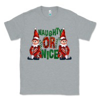 Heather Grey Naughty or nice christmas elfs Classic Tee - FaDigitalArtStudio