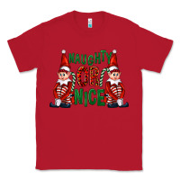 Red Naughty or nice christmas elfs Classic Tee - FaDigitalArtStudio