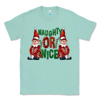 Seafoam Naughty or nice christmas elfs Classic Tee - FaDigitalArtStudio