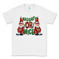 White Naughty or nice christmas elfs Classic Tee - FaDigitalArtStudio