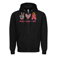 Black peace love cure Zipper Hoodie - JahusDesignShop