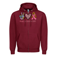 Burgundy peace love cure Zipper Hoodie - JahusDesignShop