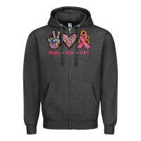 Charcoal Heather peace love cure Zipper Hoodie - JahusDesignShop