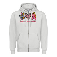 Dove Grey peace love cure Zipper Hoodie - JahusDesignShop