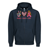Navy peace love cure Zipper Hoodie - JahusDesignShop