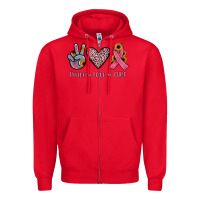 Red peace love cure Zipper Hoodie - JahusDesignShop
