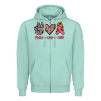 Seafoam peace love cure Zipper Hoodie - JahusDesignShop