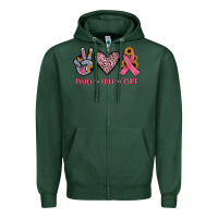 Sports Green peace love cure Zipper Hoodie - JahusDesignShop