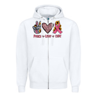 White peace love cure Zipper Hoodie - JahusDesignShop