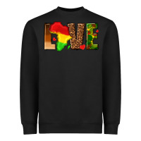 Black love melanin with african map Heavyweight Sweatshirt - texasbilliewilder