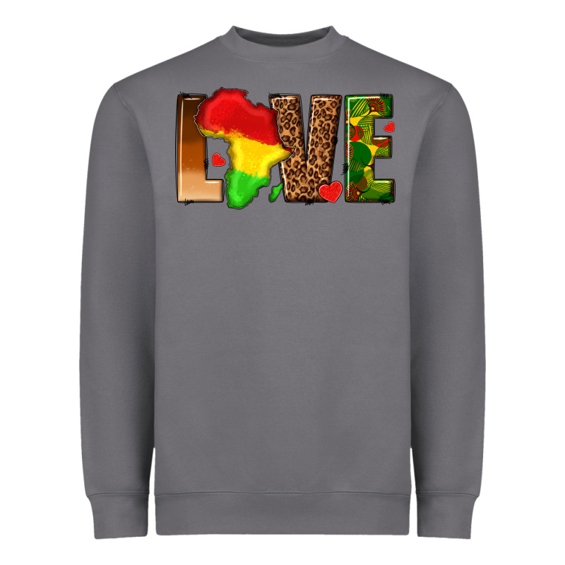Love Melanin With African Map Heavyweight Sweatshirt by texasbilliewilder | Teevron