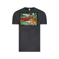 Vintage Black merry and bright  dachshund with farm Vintage Tee - RanaPortraitStore