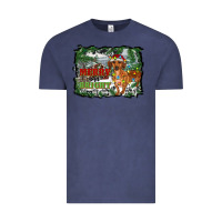 Vintage Denim merry and bright  dachshund with farm Vintage Tee - RanaPortraitStore