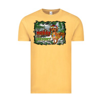 Vintage Mustard merry and bright  dachshund with farm Vintage Tee - RanaPortraitStore
