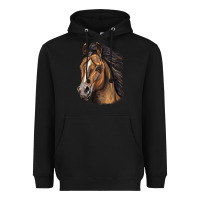 Black quarter horse portrait Heavyweight Hoodie - LillyAllenDesigns