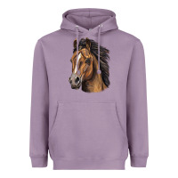 Lavender quarter horse portrait Heavyweight Hoodie - LillyAllenDesigns