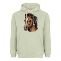 Matcha quarter horse portrait Heavyweight Hoodie - LillyAllenDesigns