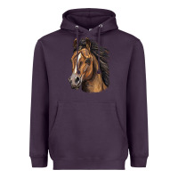 Plum quarter horse portrait Heavyweight Hoodie - LillyAllenDesigns