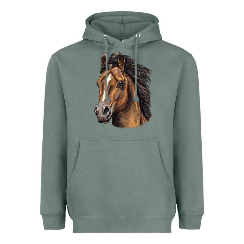 Quarter Horse Portrait Heavyweight Hoodie by LillyAllenDesigns | Teevron